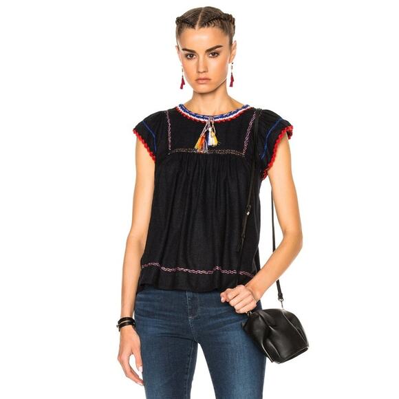 Ulla Johnson Katya Top in Midnight - Picture 1 of 16